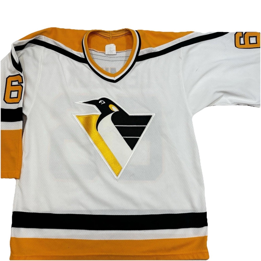 Pittsburgh Penguins Mario Lemieux Jersey Sz M Maska Air Knit CCM Made USA